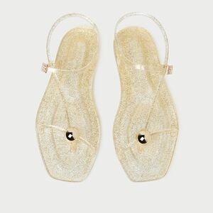 Loeffler Randall Dana Champagne Strappy Jelly Sandal